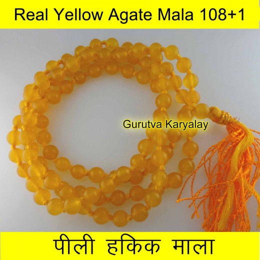 6 mm Yellow Agate Mala 108+1 Beads